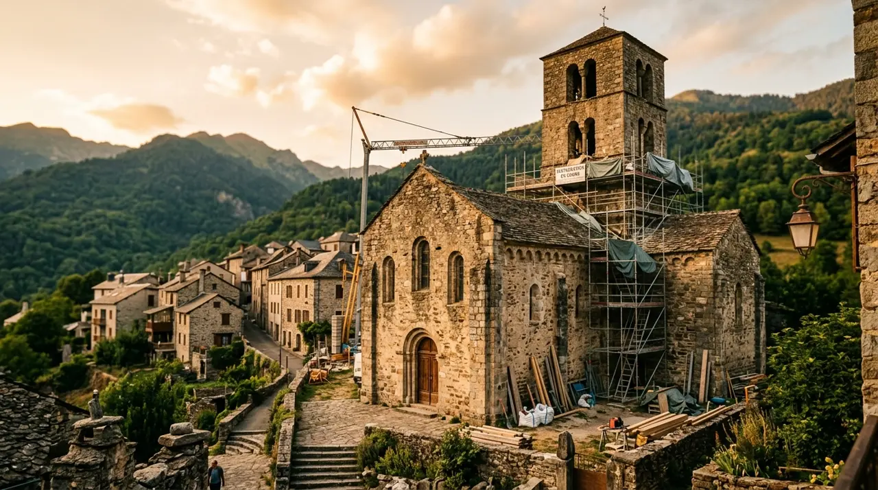Église historique Saint-Hilaire de Norgeat dans la vallée de Miglos préservation du patrimoine roman