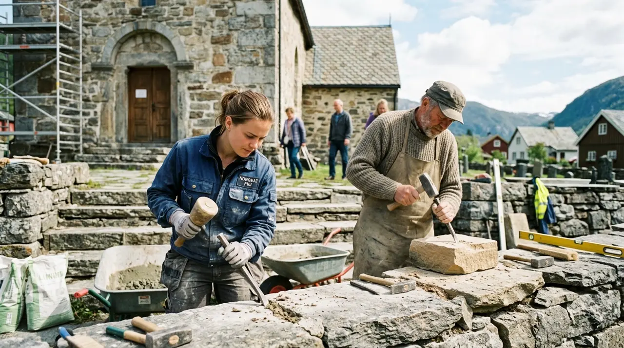 Chantier de maçonnerie traditionnelle à la chaux aérienne Norgeat
